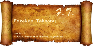 Fazekas Taksony névjegykártya