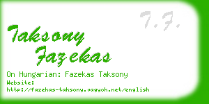 taksony fazekas business card